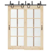 Gossi set feronerie pentru usi glisante, negru, 200 cm, otel