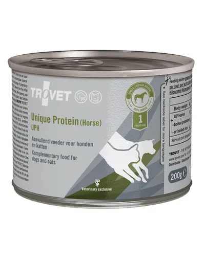 TROVET Unique Protein Horse UPH pentru caini si pisici 200 g monoproteica, carne de cal