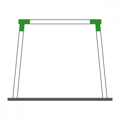 Coltar Universal forma patrata, unghi oblic Verde