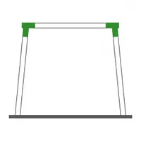 Coltar Universal forma patrata, unghi oblic Verde