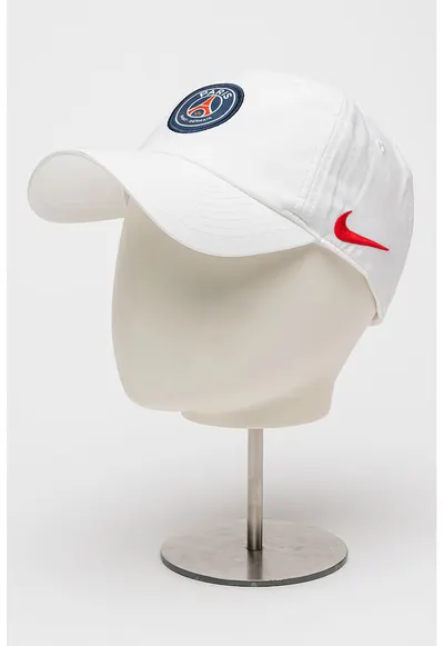 Sapca baseball ajustabila cu logo brodat - Alb optic/Rosu vermillion