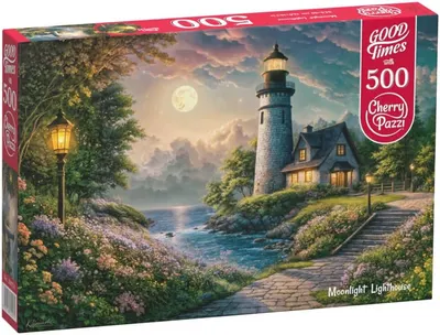 Puzzle Cherry Pazzi din 500 de piese - Farul cu lună plină
