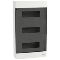 Tablou cu montaj aparent Easy9EU, 3x12 Module, usa fumurie, cu 2 blocuri terminale Schneider EZ9EUC312