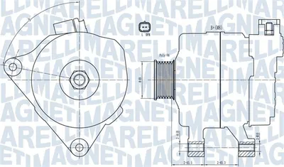 Alternator (14V, 70A) potrivit CITROEN C2, C3 I, C3 II, XSARA; PEUGEOT 207, 307 1.1-1.6 08.00