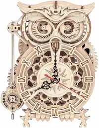 Puzzle 3D din lemn Robo Time din 161 de piese – Ceas bufniță