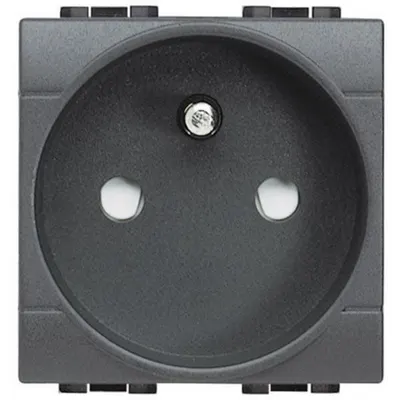 Priza 2P+T standard FR/BE LiVing Light - Conexiune cu surub - Antracit - 2 module