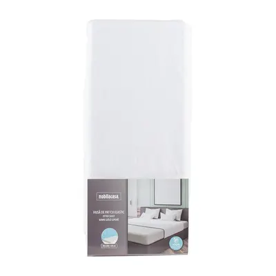 Husa de pat cu elastic alb, 160x200 cm