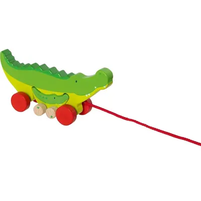 Jucarie de tras - Crocodilul Cosmo cu puiul Croki
