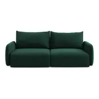 Canapea verde-închis extensibilă/cu spațiu de depozitare cu tapițerie din catifea 238 cm Kalena – Makamii