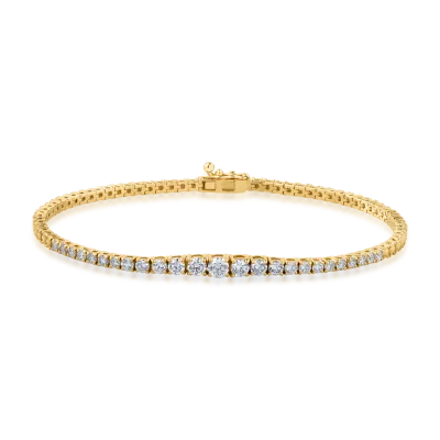 Bratara tennis din aur galben cu diamante de 1.14ct