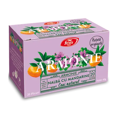 Ceai de nalba cu mandarine Armonie, 20 plicuri, Fares
