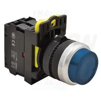 Comutator in relief, semn.luminoasa, albastru NYK3-HLB 1×NO, 5A/230V AC-15, IP42, LED 230V AC/DC