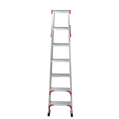 Scara dubla din aluminiu, 2x7 trepte, pliabila, maxim 150kg / ZTS 8191