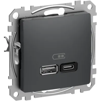 Sedna Design, Priza USB A+C, 45W, antracit