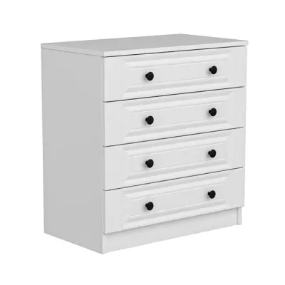 Comoda KALE 4927, 4 sertare, alb, 72x42x77 cm