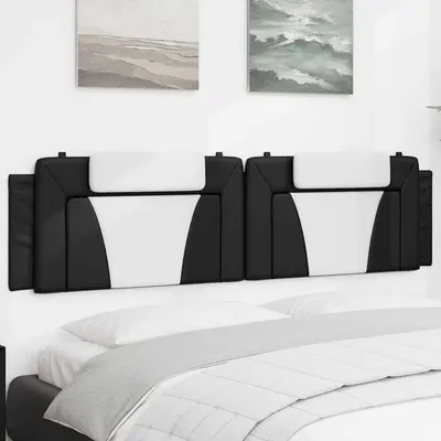 vidaXL Pernă pentru tăblie pat, Viana, negru și alb, 200cm, piele artificială