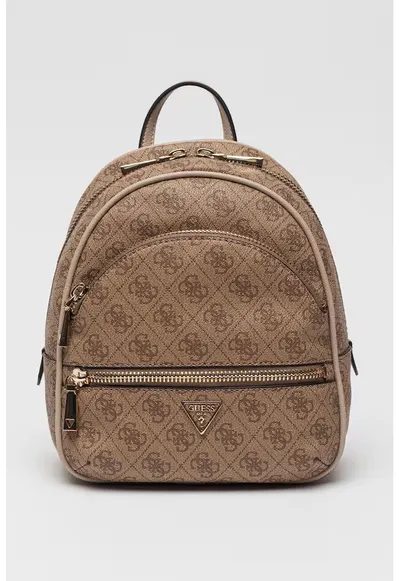 Rucsac mic cu model monograma Manhattan II - Maro taupe