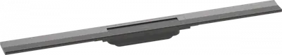 Rigola liniara de dus cu gratar din inox 800 mm, optiune scurtare, crom negru periat, Hansgrohe RainDrain Flex