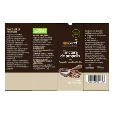 Tinctură de propolis purificat 95% | ApiLand