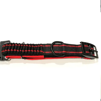 Zgarda din neopren, neagra, reglabila, 42-52 cm x 2.5 cm