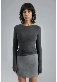 Bluza - Slim fit - Gri inchis - Jerseu