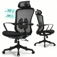 Scaun ergonomic Timebox, 135°, Inaltime Reglabila, Negru - Default Title