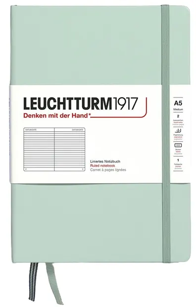 Caiet Leuchtturm1917 Natural Colors - A5, verde deschis, liniat, copertă rigidă