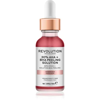 Revolution Skincare AHA + BHA 30% Peeling Solution peeling chimic intensiv pentru o piele mai luminoasa 30 ml