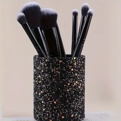 Suport pensule Black glitter