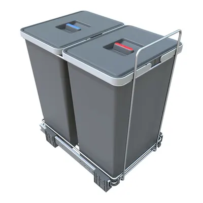 Coș de gunoi de plastic pentru deșeuri sortate/încorporat 24 + 24 l Ecofil - Elletipi