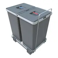 Coș de gunoi de plastic pentru deșeuri sortate/încorporat 24 + 24 l Ecofil - Elletipi