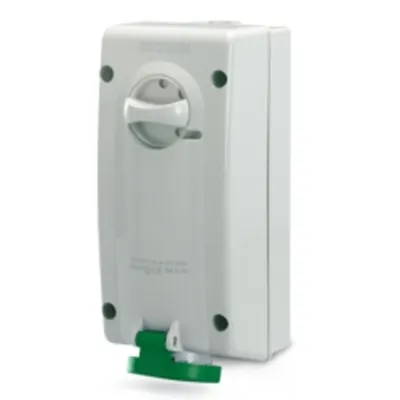 Priza interblocabilan16A 2P+E 2h >50V >300-500Hz 106X240MM terminal cu surub Cu interblocaj mecanic