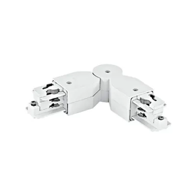 Track On 3-phase corner connector flexible 240° white