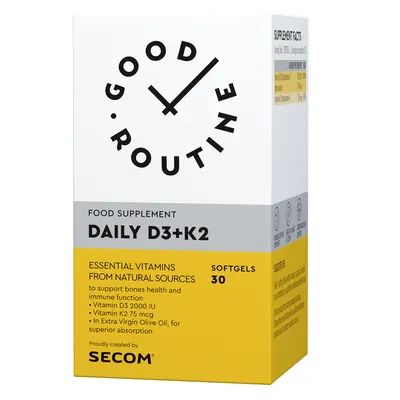 Daily Vitamina D3 + K2, Good Routine | 30 capsule moi