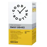 Daily Vitamina D3 + K2, Good Routine | 30 capsule moi