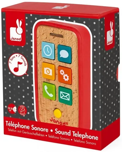 Jucărie din lemn Janod - Telefon, cu sunet