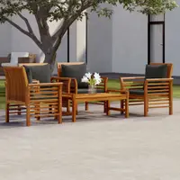 Gossi set mobilier de gradina cu perne, 5 buc., lemn masiv acacia