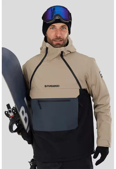 Geaca impermeabila pentru ski Hydra ECO Anorak - Negru/Albastru inchis/Bej