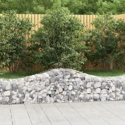 vidaXL Coșuri gabion arcuite 5 buc, 200x50x40/60 cm, fier galvanizat