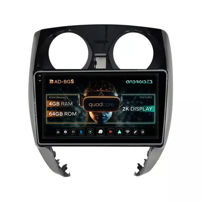 Navigatie 2K Nissan Note (2012-2019), Android, S-Quadcore 4GB RAM + 64GB ROM, 10.36 Inch - AD-BGS100042K+AD-BGRKIT167