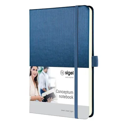Agenda Sigel Conceptum - A5, albastru metalic, rânduri