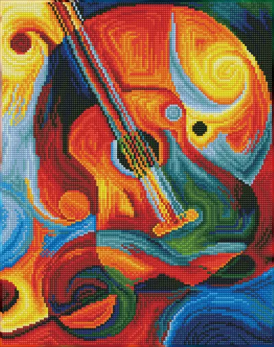 Tablou cu diamante – Chitară, 37 x 47 cm