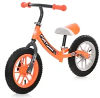 Bicicletă de echilibru Lorelli - Fortuna Air, cu jante iluminate, gri si portocaliu