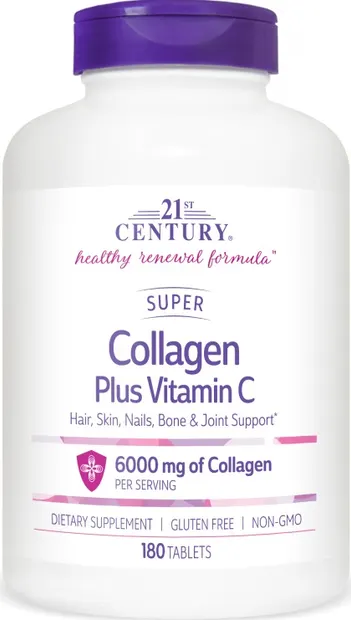 Super Collagen + Vitamin C, 180 tablete, 21st Century