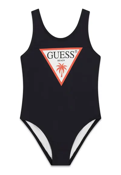 Costum de baie intreg cu logo - Negru