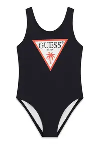 Costum de baie intreg cu logo - Negru