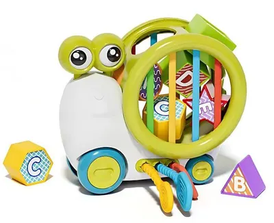 Jucărie educativă de împins Raya Toys – Melc, verde