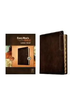 Every Man's Bible Nlt, Large Print, Deluxe Explorer Edition (Leatherlike, Rustic Brown, Indexed)
