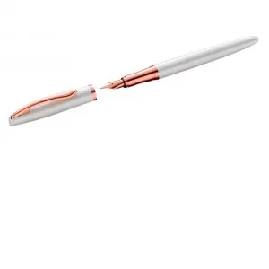 Stilou Jazz Noble Elegance, culoare Pearl White, mina albastra, vrac