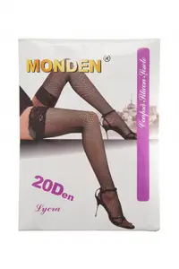 Ciorapi plasa mare, banda adeziva, Monden, nude (Marime dres: 1/2, Culoare: Melisa (Nude))